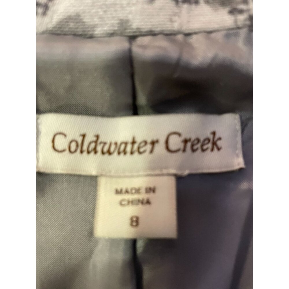 Coldwater Creek Blazer Womens 8 Used Gray Cream Lined - Picture 9 of 15